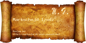 Markschejd Izsó névjegykártya